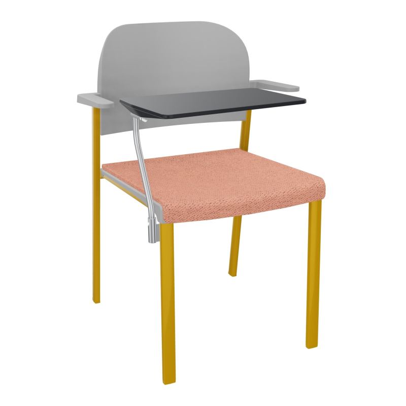 ROMY CHAISE 4P FIXES ASSISE TISSU DOSSIER POLYPRO AVEC ACCOUDOIRS+TABLETTE NOIRE BL SX PX