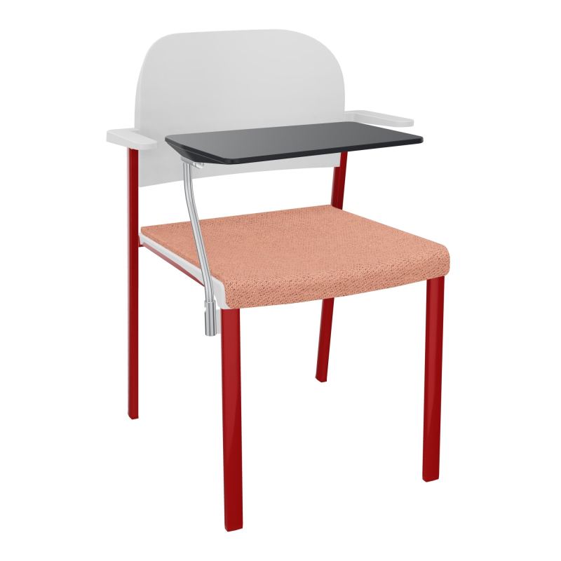 ROMY CHAISE 4P FIXES ASSISE TISSU DOSSIER POLYPRO AVEC ACCOUDOIRS+TABLETTE NOIRE BL ZY PT