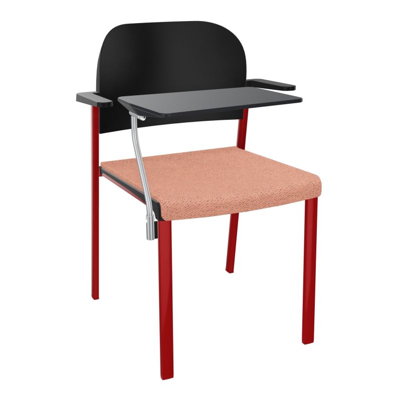 ROMY CHAISE 4P FIXES ASSISE TISSU DOSSIER POLYPRO AVEC ACCOUDOIRS+TABLETTE NOIRE BL ZY PU