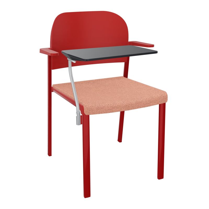 ROMY CHAISE 4P FIXES ASSISE TISSU DOSSIER POLYPRO AVEC ACCOUDOIRS+TABLETTE NOIRE BL ZY PZ
