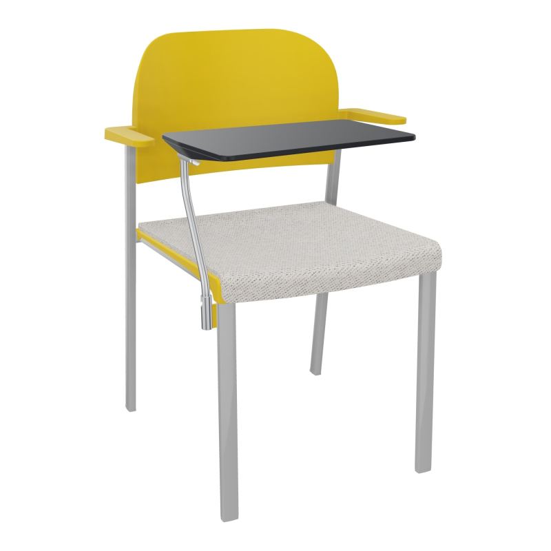 ROMY CHAISE 4P FIXES ASSISE TISSU DOSSIER POLYPRO AVEC ACCOUDOIRS+TABLETTE NOIRE BM SB PW