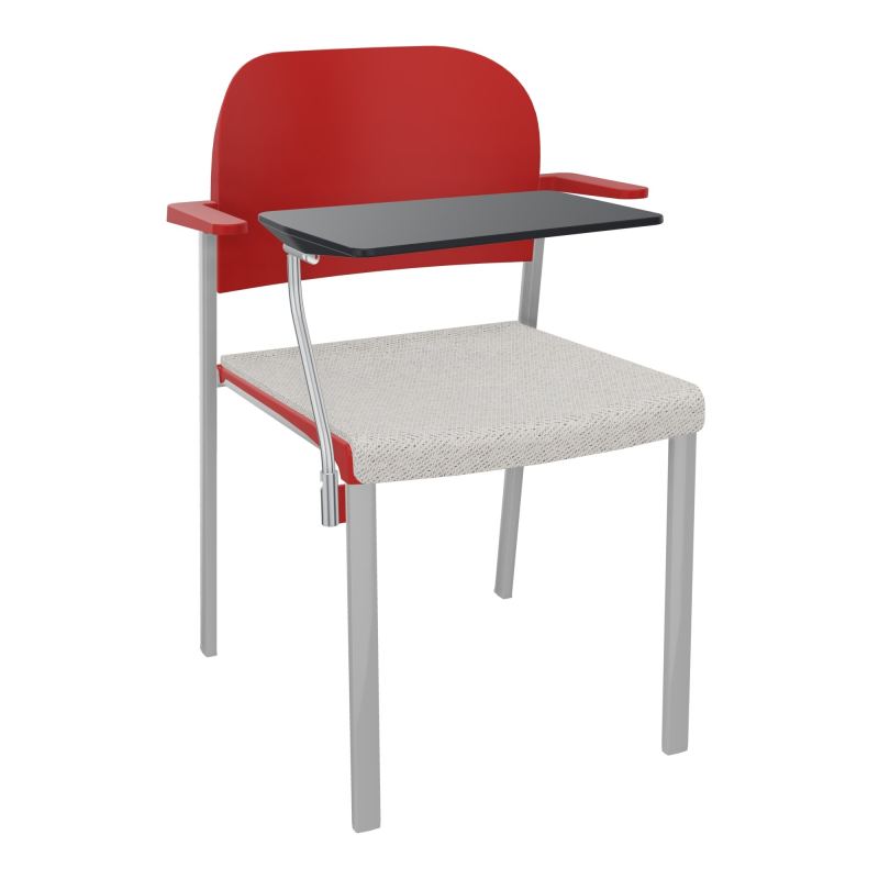 ROMY CHAISE 4P FIXES ASSISE TISSU DOSSIER POLYPRO AVEC ACCOUDOIRS+TABLETTE NOIRE BM SB PZ
