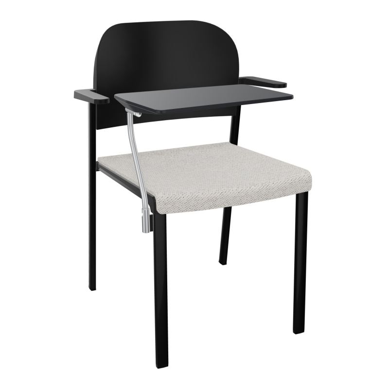 ROMY CHAISE 4P FIXES ASSISE TISSU DOSSIER POLYPRO AVEC ACCOUDOIRS+TABLETTE NOIRE BM SG PU