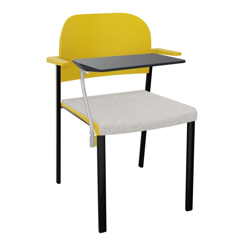 ROMY CHAISE 4P FIXES ASSISE TISSU DOSSIER POLYPRO AVEC ACCOUDOIRS+TABLETTE NOIRE BM SG PW