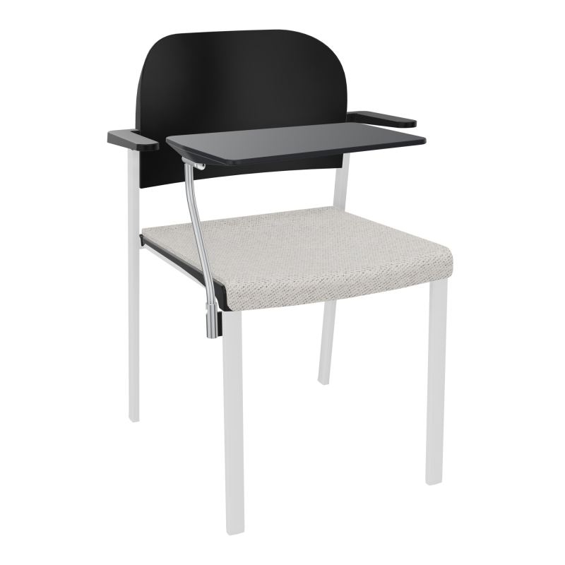ROMY CHAISE 4P FIXES ASSISE TISSU DOSSIER POLYPRO AVEC ACCOUDOIRS+TABLETTE NOIRE BM SP PU