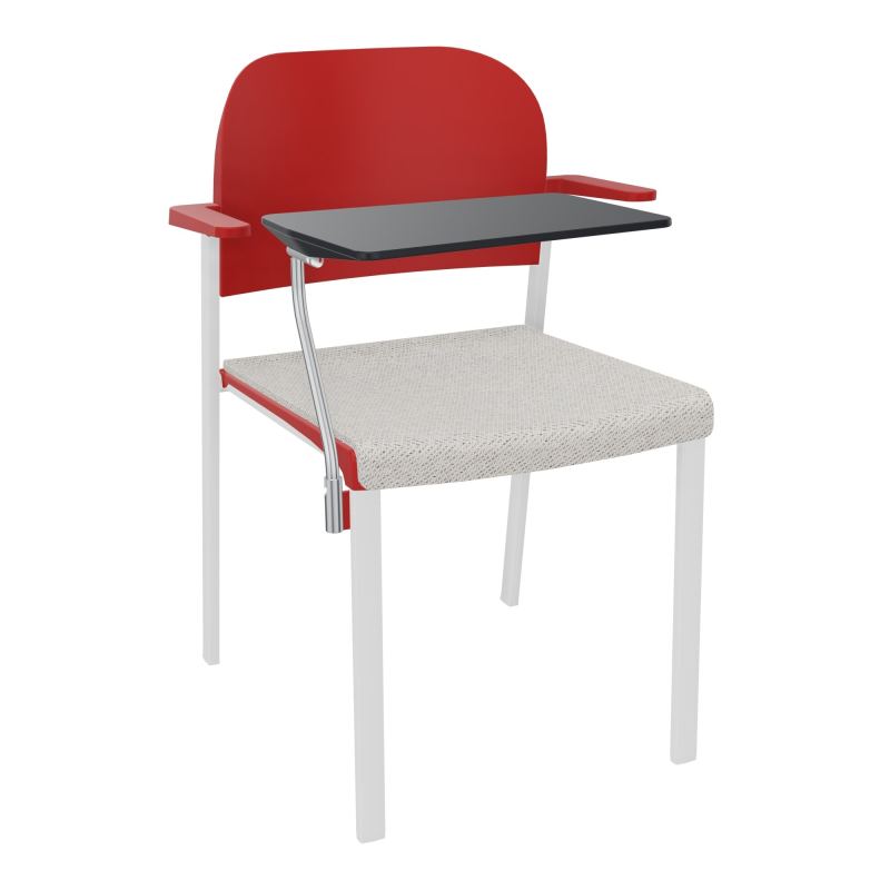 ROMY CHAISE 4P FIXES ASSISE TISSU DOSSIER POLYPRO AVEC ACCOUDOIRS+TABLETTE NOIRE BM SP PZ