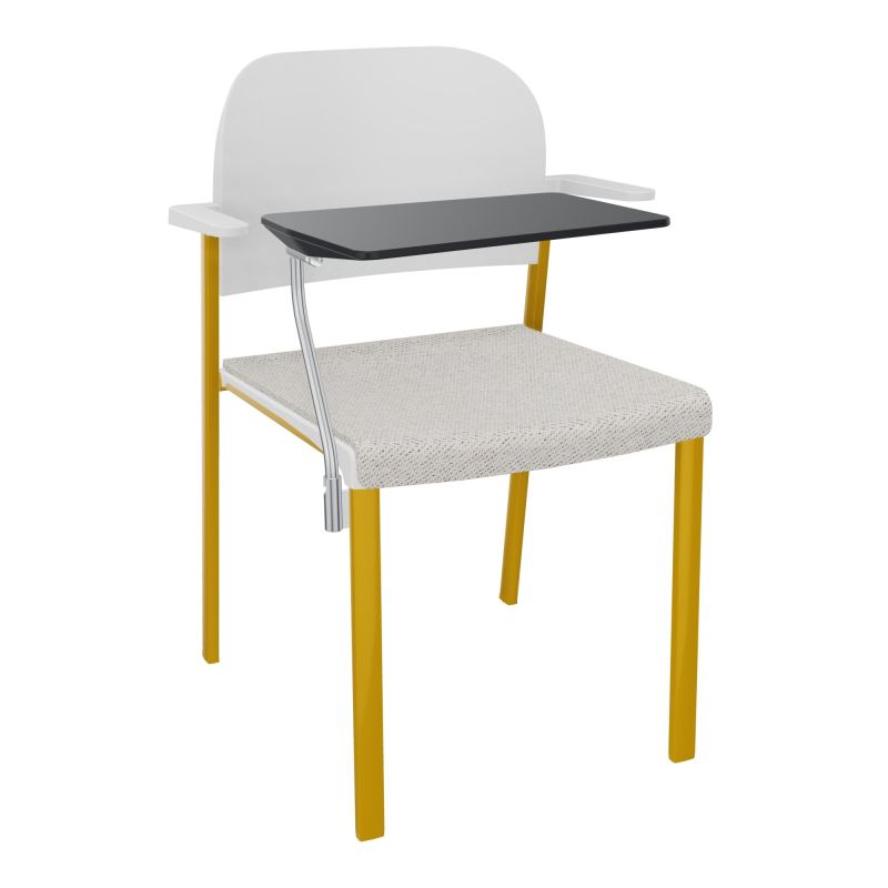 ROMY CHAISE 4P FIXES ASSISE TISSU DOSSIER POLYPRO AVEC ACCOUDOIRS+TABLETTE NOIRE BM SX PT