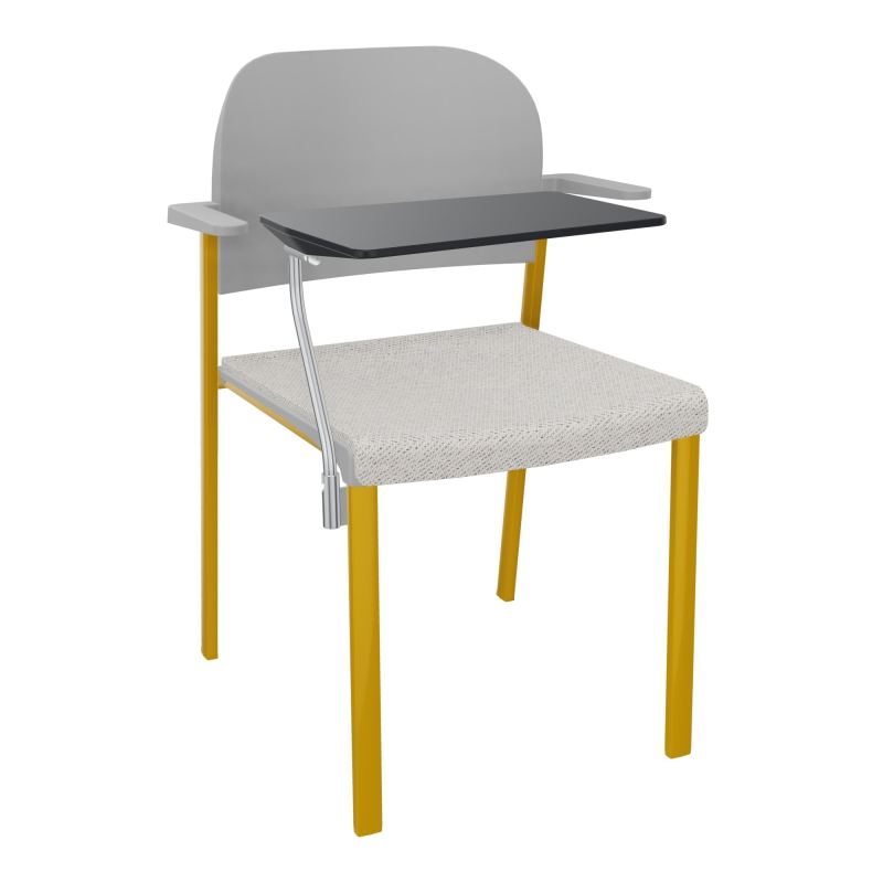 ROMY CHAISE 4P FIXES ASSISE TISSU DOSSIER POLYPRO AVEC ACCOUDOIRS+TABLETTE NOIRE BM SX PX