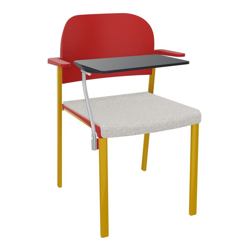ROMY CHAISE 4P FIXES ASSISE TISSU DOSSIER POLYPRO AVEC ACCOUDOIRS+TABLETTE NOIRE BM SX PZ