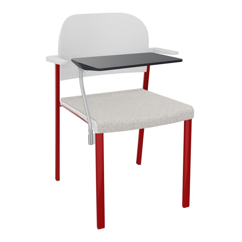 ROMY CHAISE 4P FIXES ASSISE TISSU DOSSIER POLYPRO AVEC ACCOUDOIRS+TABLETTE NOIRE BM ZY PT