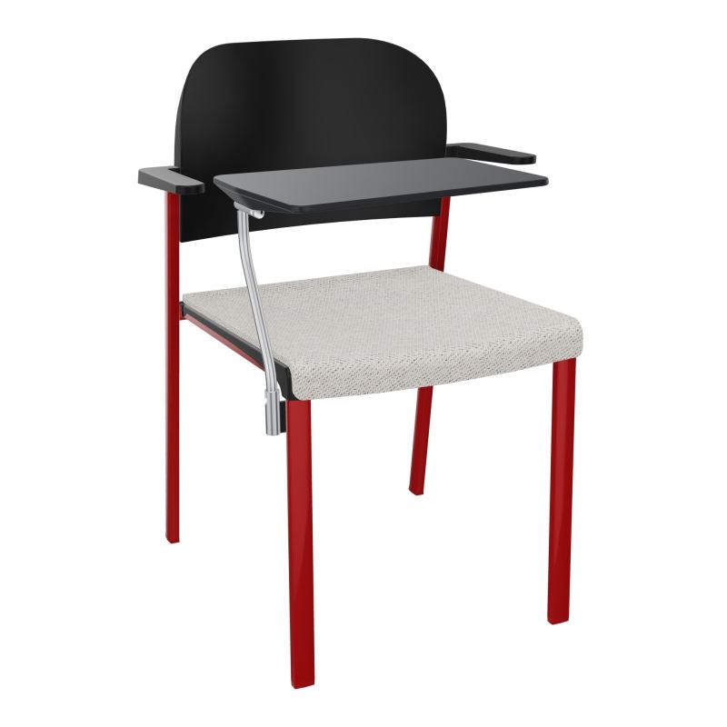 ROMY CHAISE 4P FIXES ASSISE TISSU DOSSIER POLYPRO AVEC ACCOUDOIRS+TABLETTE NOIRE BM ZY PU