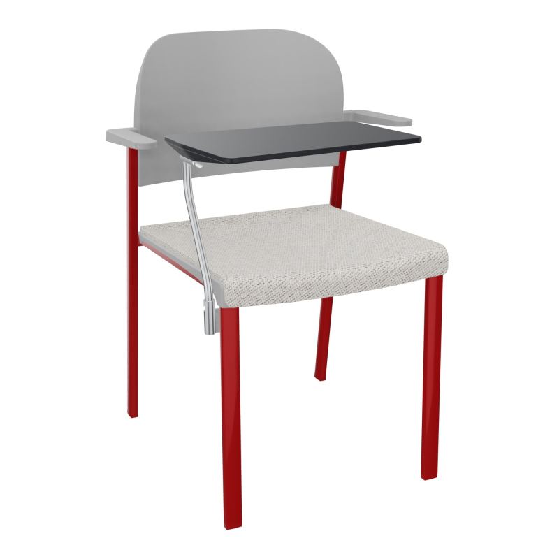 ROMY CHAISE 4P FIXES ASSISE TISSU DOSSIER POLYPRO AVEC ACCOUDOIRS+TABLETTE NOIRE BM ZY PX