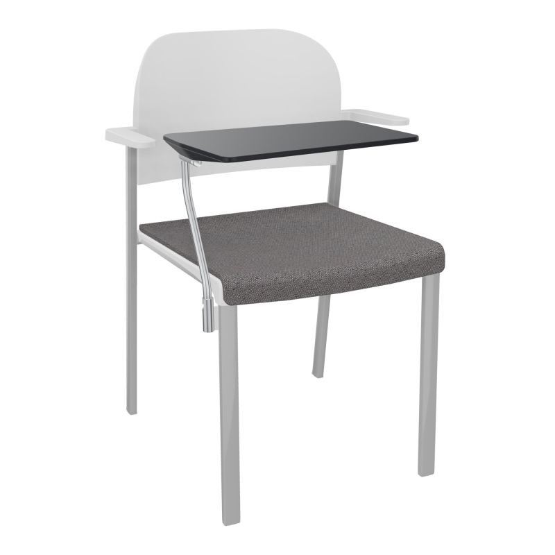 ROMY CHAISE 4P FIXES ASSISE TISSU DOSSIER POLYPRO AVEC ACCOUDOIRS+TABLETTE NOIRE BN SB PT