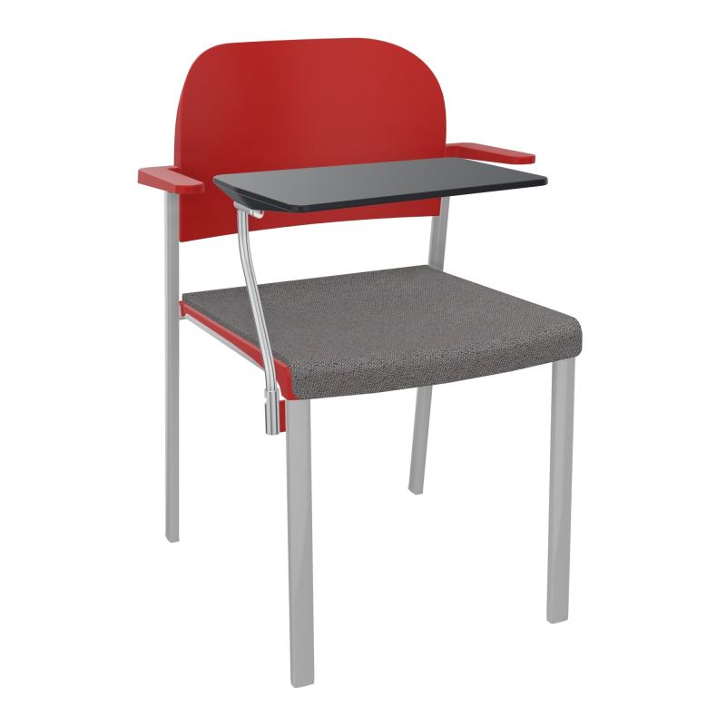 ROMY CHAISE 4P FIXES ASSISE TISSU DOSSIER POLYPRO AVEC ACCOUDOIRS+TABLETTE NOIRE BN SB PZ