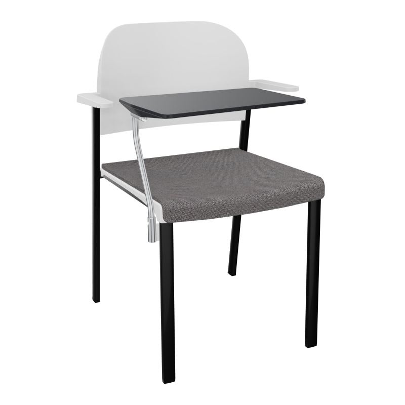 ROMY CHAISE 4P FIXES ASSISE TISSU DOSSIER POLYPRO AVEC ACCOUDOIRS+TABLETTE NOIRE BN SG PT