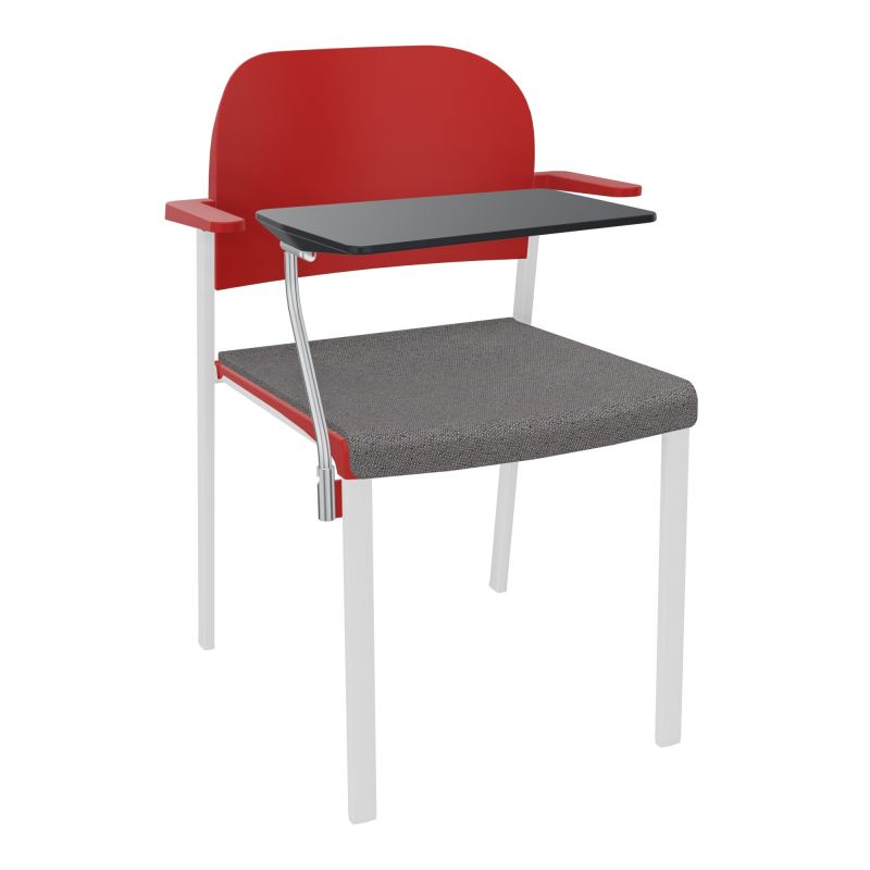 ROMY CHAISE 4P FIXES ASSISE TISSU DOSSIER POLYPRO AVEC ACCOUDOIRS+TABLETTE NOIRE BN SP PZ