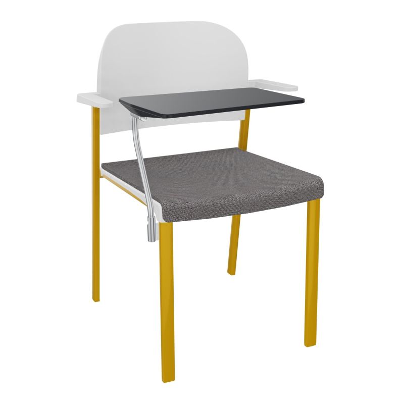 ROMY CHAISE 4P FIXES ASSISE TISSU DOSSIER POLYPRO AVEC ACCOUDOIRS+TABLETTE NOIRE BN SX PT