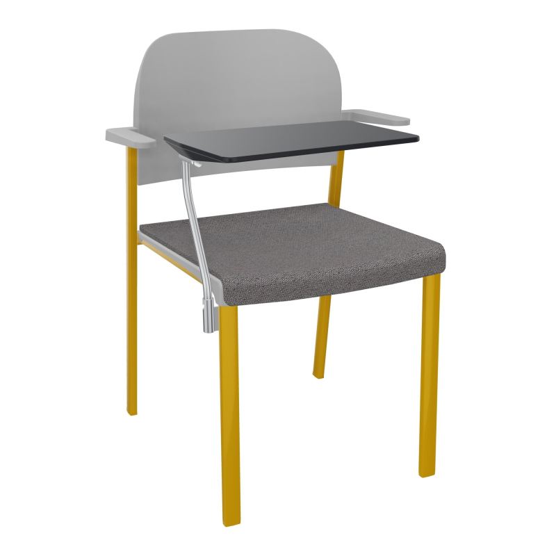 ROMY CHAISE 4P FIXES ASSISE TISSU DOSSIER POLYPRO AVEC ACCOUDOIRS+TABLETTE NOIRE BN SX PX