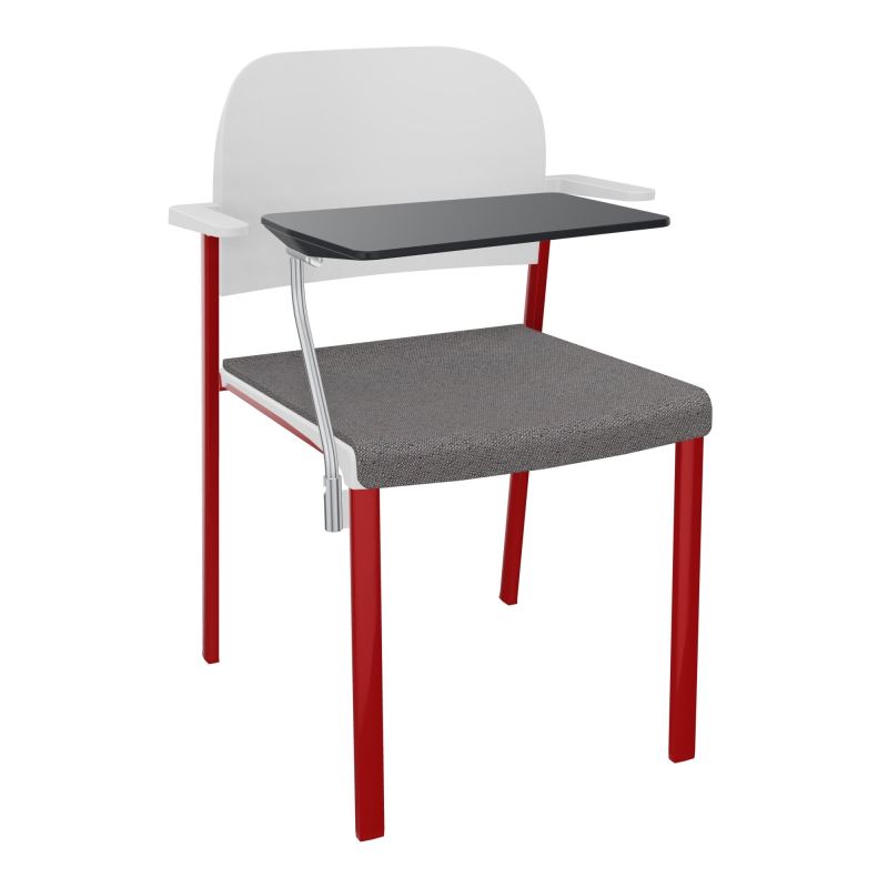 ROMY CHAISE 4P FIXES ASSISE TISSU DOSSIER POLYPRO AVEC ACCOUDOIRS+TABLETTE NOIRE BN ZY PT