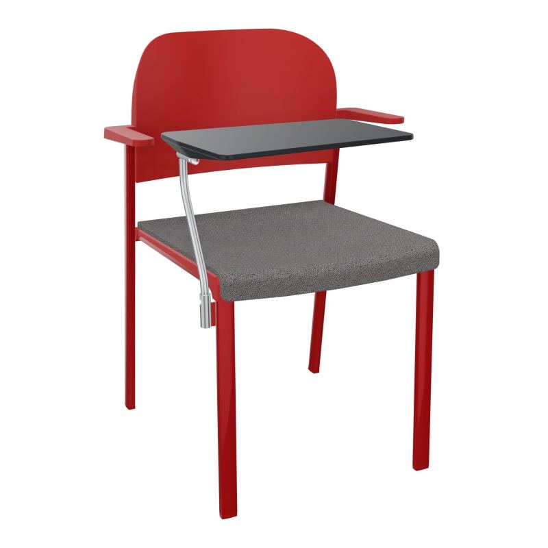 ROMY CHAISE 4P FIXES ASSISE TISSU DOSSIER POLYPRO AVEC ACCOUDOIRS+TABLETTE NOIRE BN ZY PZ