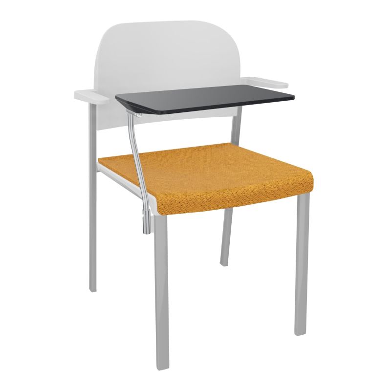 ROMY CHAISE 4P FIXES ASSISE TISSU DOSSIER POLYPRO AVEC ACCOUDOIRS+TABLETTE NOIRE BO SB PT