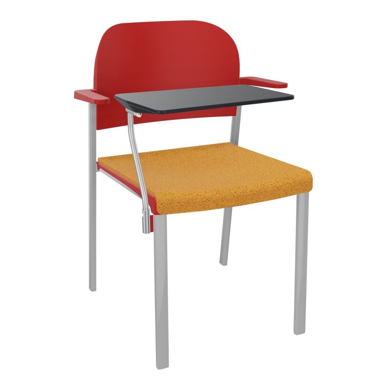 ROMY CHAISE 4P FIXES ASSISE TISSU DOSSIER POLYPRO AVEC ACCOUDOIRS+TABLETTE NOIRE BO SB PZ