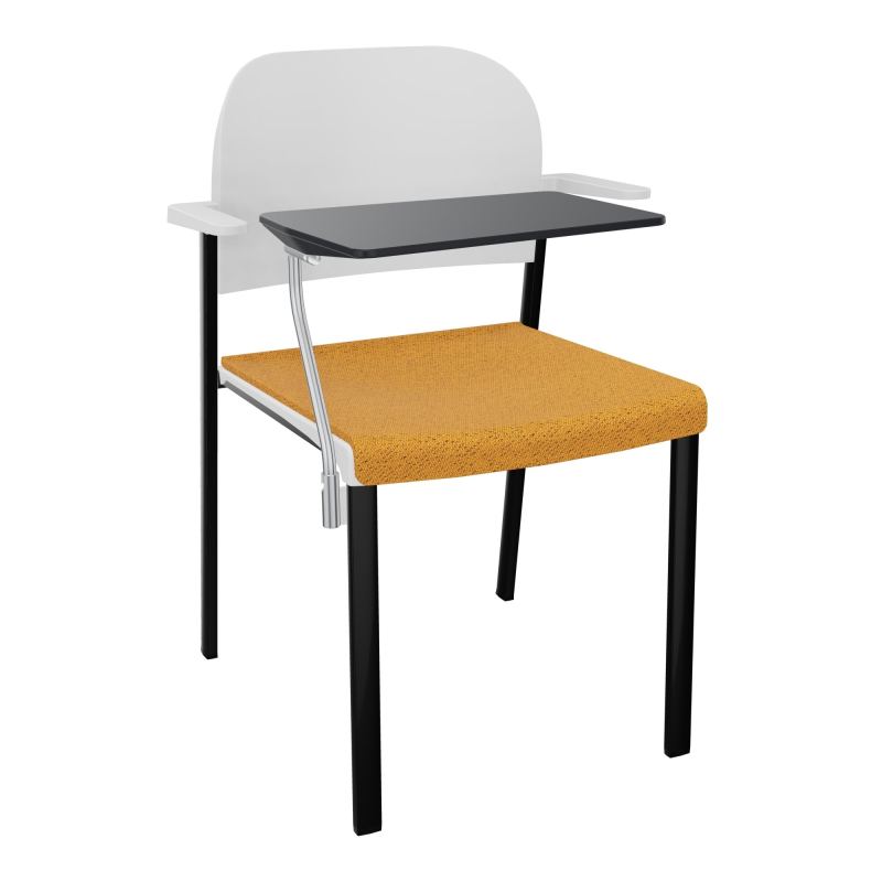 ROMY CHAISE 4P FIXES ASSISE TISSU DOSSIER POLYPRO AVEC ACCOUDOIRS+TABLETTE NOIRE BO SG PT