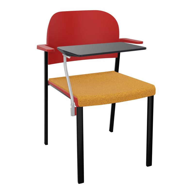 ROMY CHAISE 4P FIXES ASSISE TISSU DOSSIER POLYPRO AVEC ACCOUDOIRS+TABLETTE NOIRE BO SG PZ