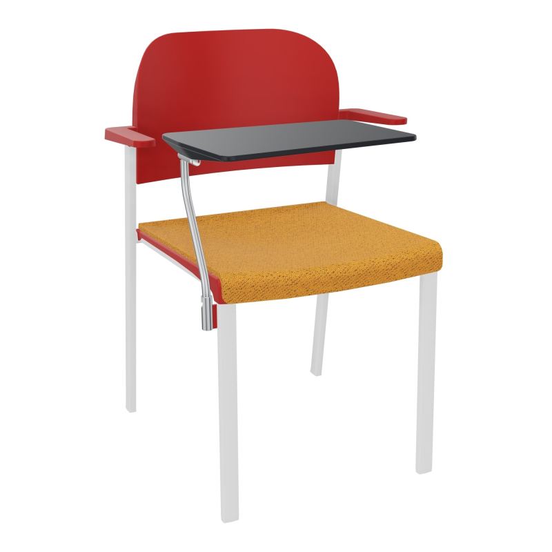 ROMY CHAISE 4P FIXES ASSISE TISSU DOSSIER POLYPRO AVEC ACCOUDOIRS+TABLETTE NOIRE BO SP PZ