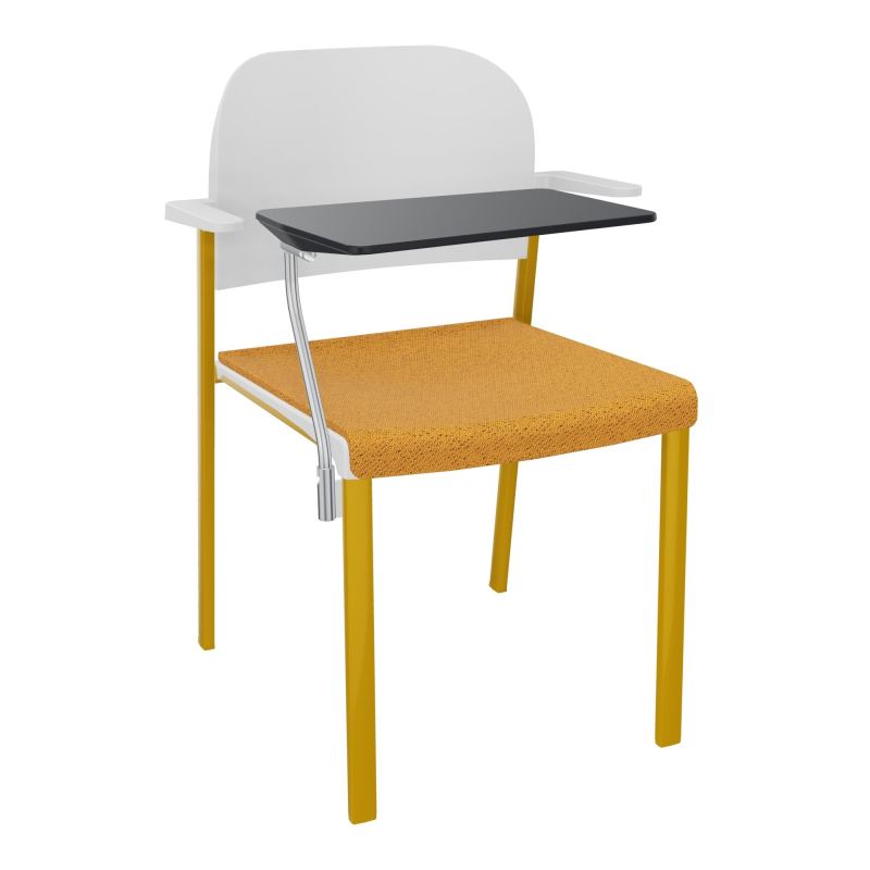 ROMY CHAISE 4P FIXES ASSISE TISSU DOSSIER POLYPRO AVEC ACCOUDOIRS+TABLETTE NOIRE BO SX PT