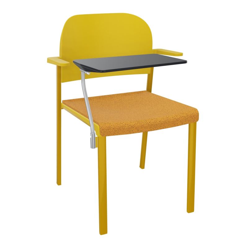 ROMY CHAISE 4P FIXES ASSISE TISSU DOSSIER POLYPRO AVEC ACCOUDOIRS+TABLETTE NOIRE BO SX PW