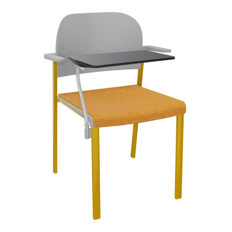 ROMY CHAISE 4P FIXES ASSISE TISSU DOSSIER POLYPRO AVEC ACCOUDOIRS+TABLETTE NOIRE BO SX PX