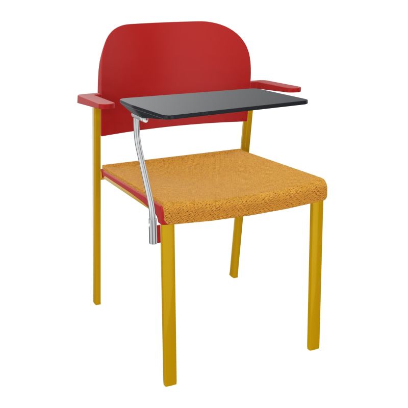 ROMY CHAISE 4P FIXES ASSISE TISSU DOSSIER POLYPRO AVEC ACCOUDOIRS+TABLETTE NOIRE BO SX PZ