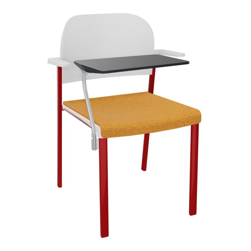 ROMY CHAISE 4P FIXES ASSISE TISSU DOSSIER POLYPRO AVEC ACCOUDOIRS+TABLETTE NOIRE BO ZY PT