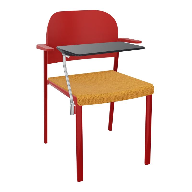 ROMY CHAISE 4P FIXES ASSISE TISSU DOSSIER POLYPRO AVEC ACCOUDOIRS+TABLETTE NOIRE BO ZY PZ