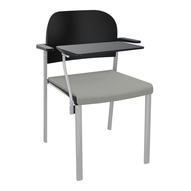 ROMY CHAISE 4P FIXES ASSISE TISSU DOSSIER POLYPRO AVEC ACCOUDOIRS+TABLETTE NOIRE CA SB PU