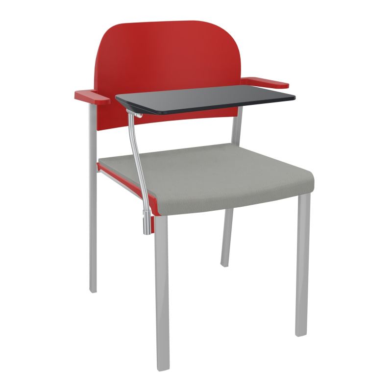 ROMY CHAISE 4P FIXES ASSISE TISSU DOSSIER POLYPRO AVEC ACCOUDOIRS+TABLETTE NOIRE CA SB PZ