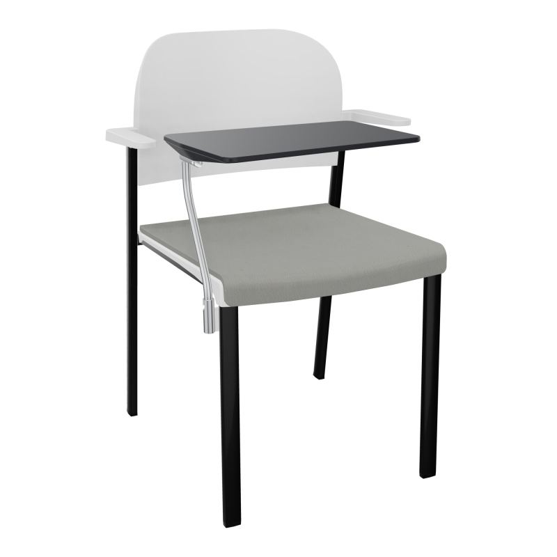 ROMY CHAISE 4P FIXES ASSISE TISSU DOSSIER POLYPRO AVEC ACCOUDOIRS+TABLETTE NOIRE CA SG PT