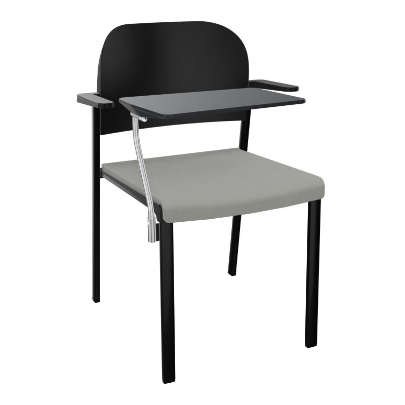 ROMY CHAISE 4P FIXES ASSISE TISSU DOSSIER POLYPRO AVEC ACCOUDOIRS+TABLETTE NOIRE CA SG PU