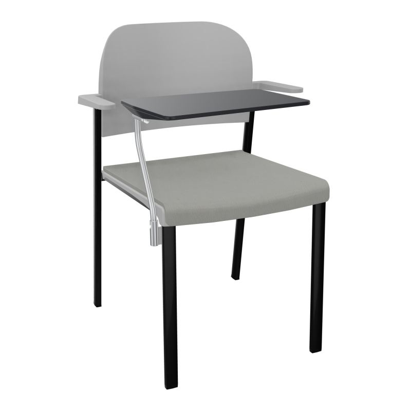 ROMY CHAISE 4P FIXES ASSISE TISSU DOSSIER POLYPRO AVEC ACCOUDOIRS+TABLETTE NOIRE CA SG PX