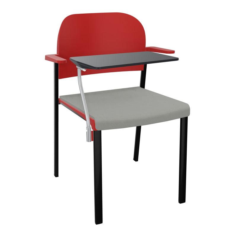 ROMY CHAISE 4P FIXES ASSISE TISSU DOSSIER POLYPRO AVEC ACCOUDOIRS+TABLETTE NOIRE CA SG PZ