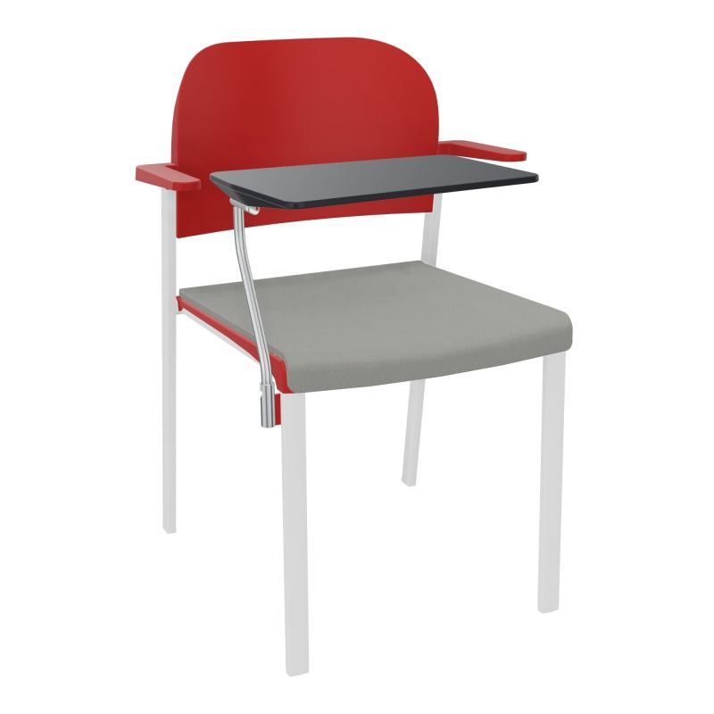 ROMY CHAISE 4P FIXES ASSISE TISSU DOSSIER POLYPRO AVEC ACCOUDOIRS+TABLETTE NOIRE CA SP PZ