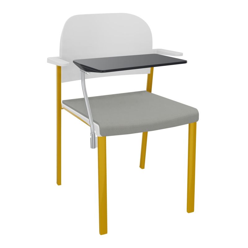 ROMY CHAISE 4P FIXES ASSISE TISSU DOSSIER POLYPRO AVEC ACCOUDOIRS+TABLETTE NOIRE CA SX PT