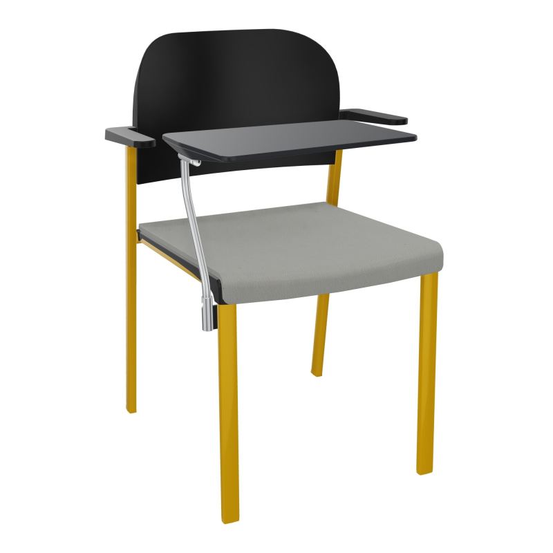 ROMY CHAISE 4P FIXES ASSISE TISSU DOSSIER POLYPRO AVEC ACCOUDOIRS+TABLETTE NOIRE CA SX PU