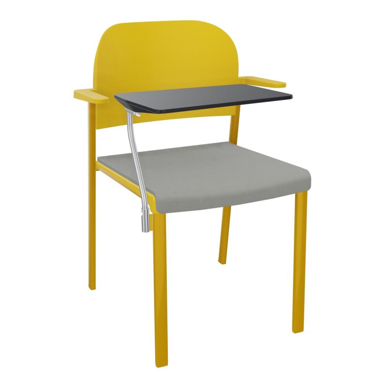 ROMY CHAISE 4P FIXES ASSISE TISSU DOSSIER POLYPRO AVEC ACCOUDOIRS+TABLETTE NOIRE CA SX PW
