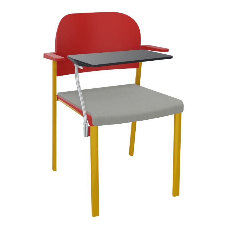 ROMY CHAISE 4P FIXES ASSISE TISSU DOSSIER POLYPRO AVEC ACCOUDOIRS+TABLETTE NOIRE CA SX PZ