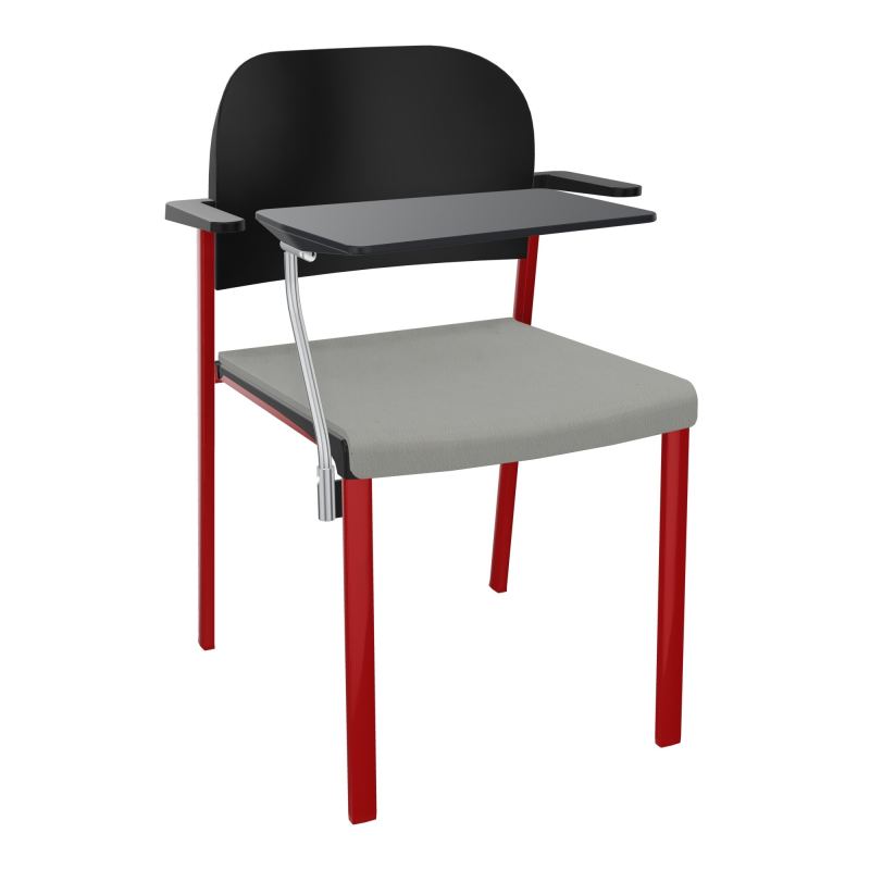 ROMY CHAISE 4P FIXES ASSISE TISSU DOSSIER POLYPRO AVEC ACCOUDOIRS+TABLETTE NOIRE CA ZY PU