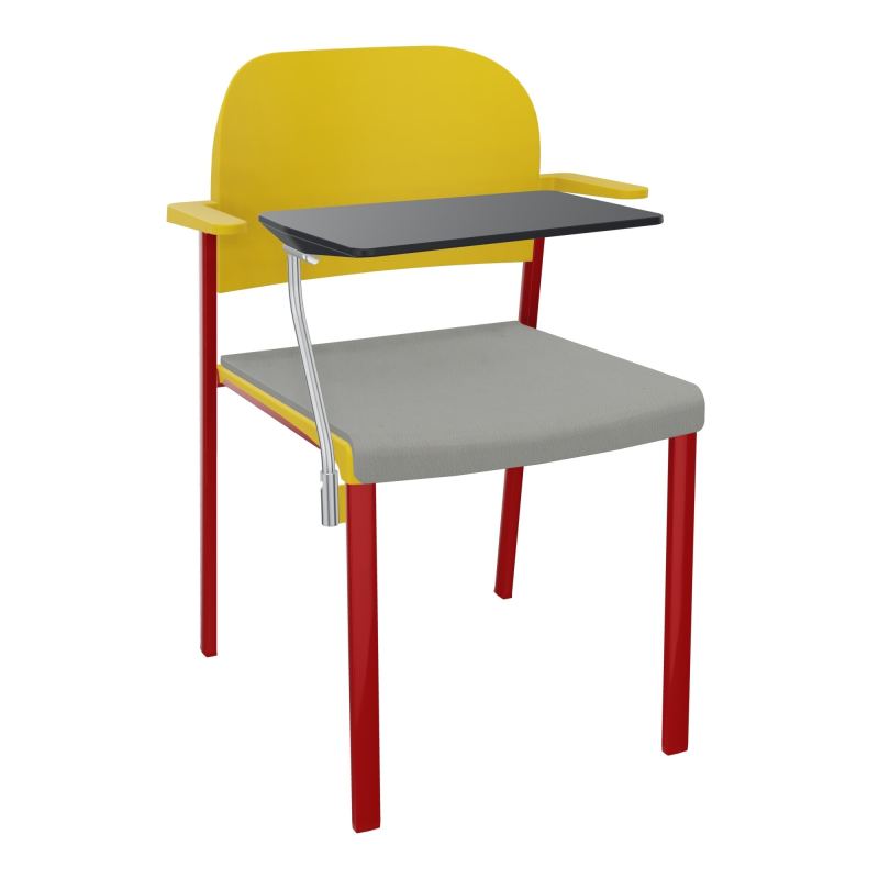 ROMY CHAISE 4P FIXES ASSISE TISSU DOSSIER POLYPRO AVEC ACCOUDOIRS+TABLETTE NOIRE CA ZY PW