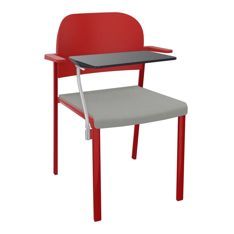 ROMY CHAISE 4P FIXES ASSISE TISSU DOSSIER POLYPRO AVEC ACCOUDOIRS+TABLETTE NOIRE CA ZY PZ