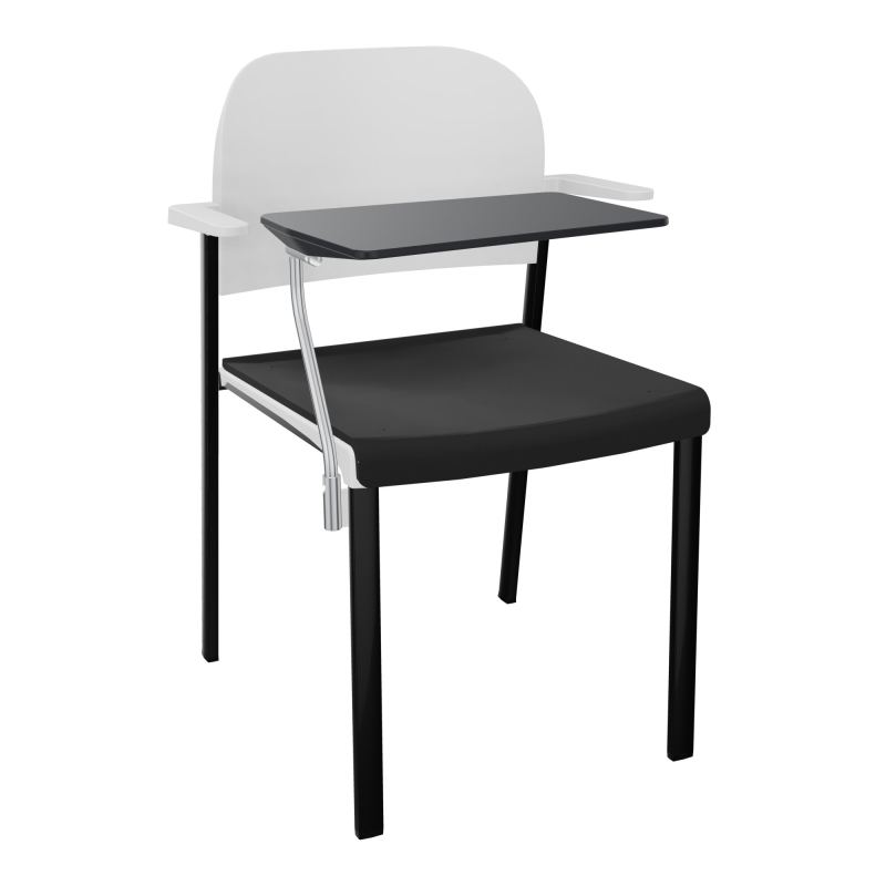 ROMY CHAISE 4P FIXES ASSISE TISSU DOSSIER POLYPRO AVEC ACCOUDOIRS+TABLETTE NOIRE CB SG PT